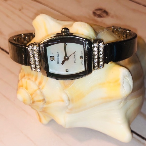 Ellen Tracy Mother Of Pearl Diamond Watch